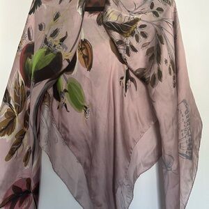 Large Floral Silk Scarf 150cm x 150cm square hijab pure silk